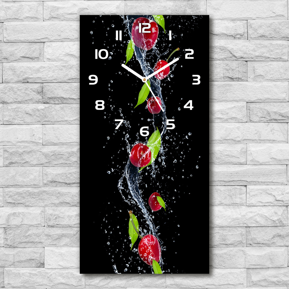 Horloge rectangulaire verticale Cerises