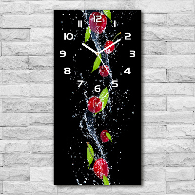 Horloge rectangulaire verticale Cerises