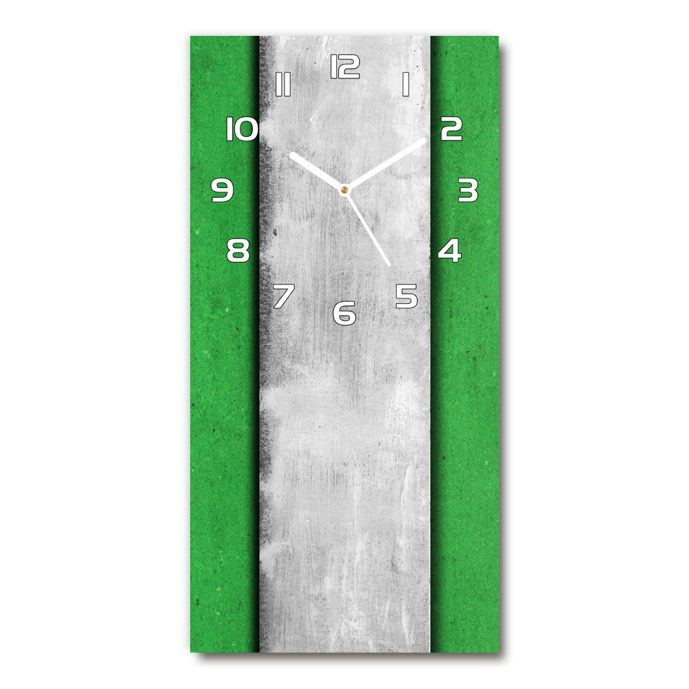 Horloge murale verticale Mur vert