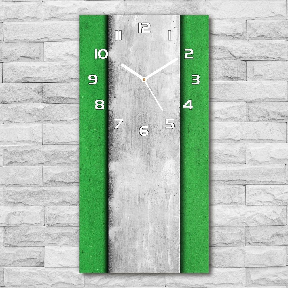 Horloge murale verticale Mur vert