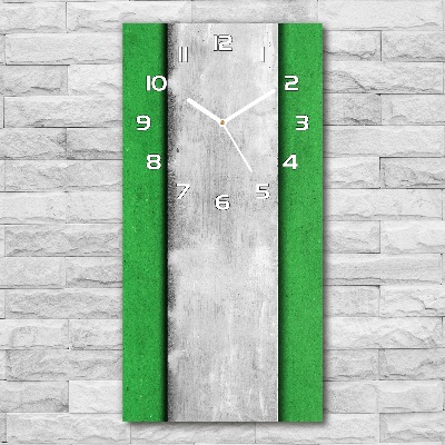 Horloge murale verticale Mur vert