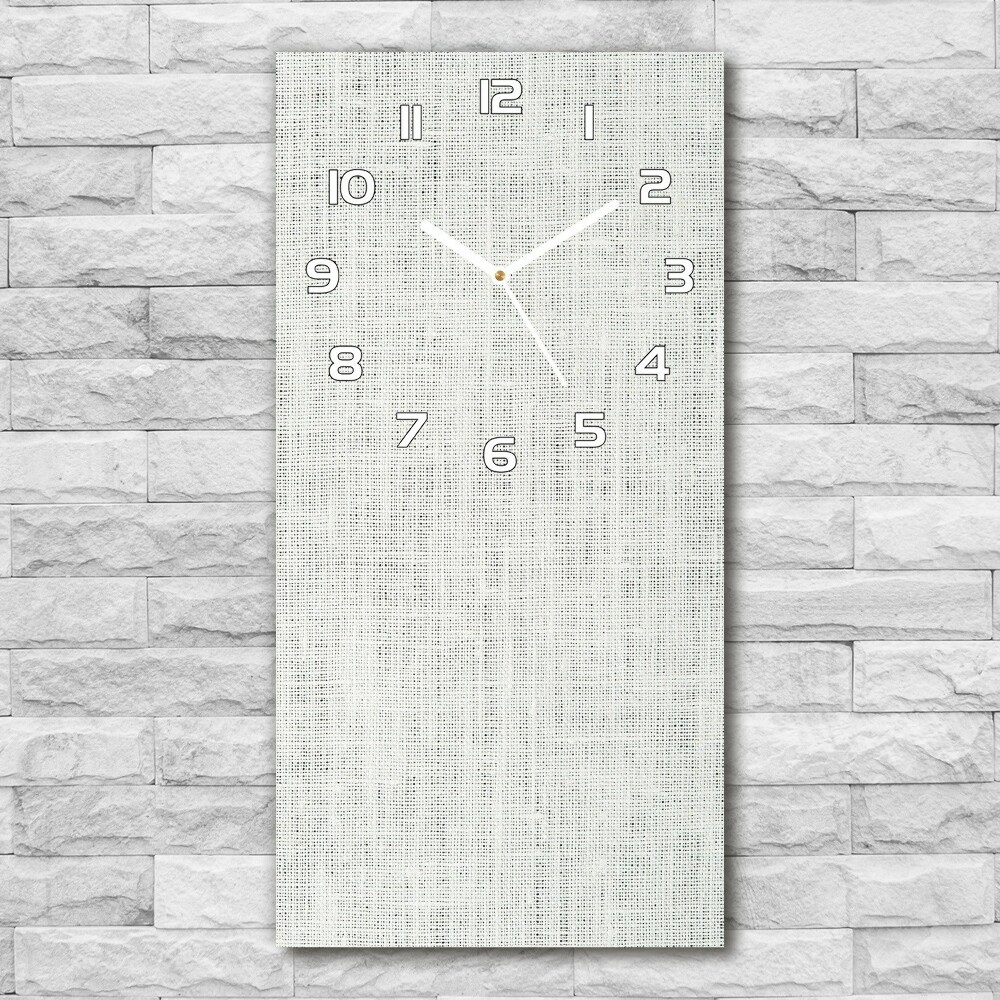 Horloge verticale en verre Toile blanche en lin