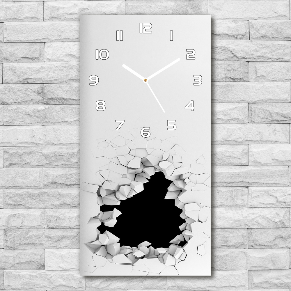 Horloge verticale en verre Trou dans le mur