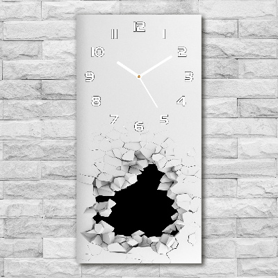 Horloge verticale en verre Trou dans le mur