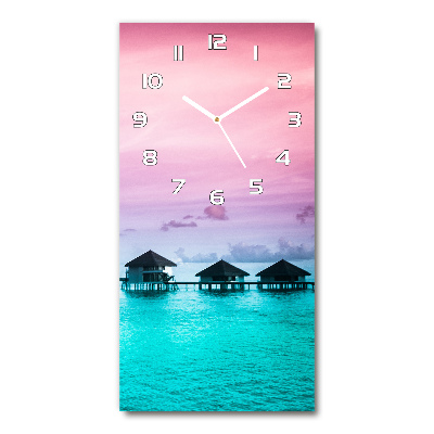 Horloge verticale en verre Bungalows sur l'eau