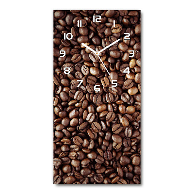 Horloge murale en verre rectangulaire Grains de café aromatiques