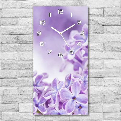 Horloge rectangulaire verticale Fleurs de lilas