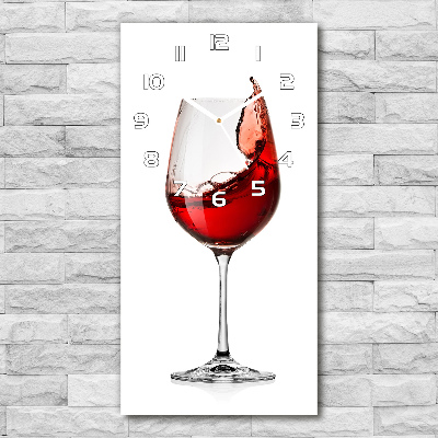 Horloge rectangulaire verticale Vin rouge