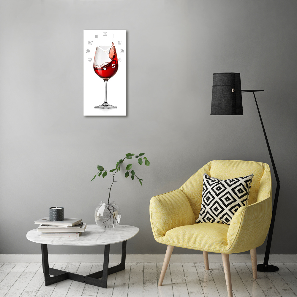 Horloge rectangulaire verticale Vin rouge