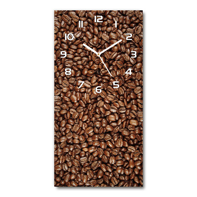 Horloge verticale en verre Motif de grains de café