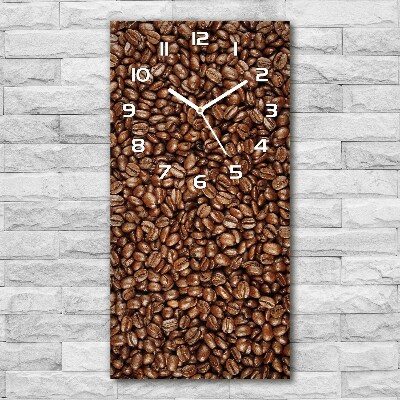 Horloge verticale en verre Motif de grains de café