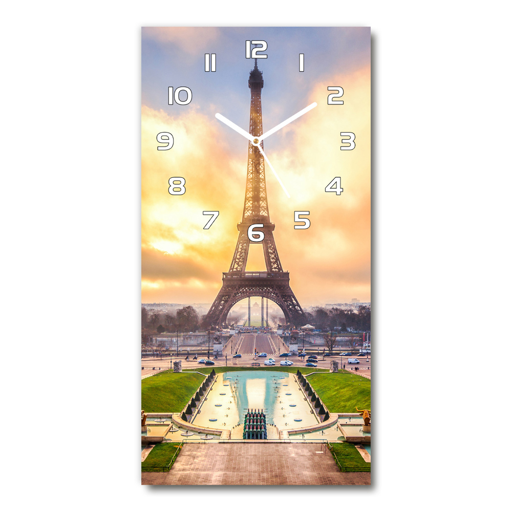 Horloge murale en verre rectangulaire Tour Eiffel