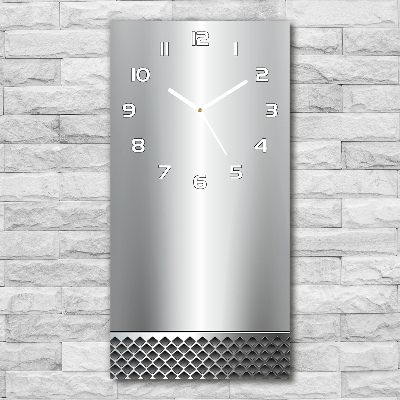 Horloge rectangulaire verticale Fond métallique