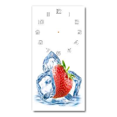 Horloge verticale en verre Fraise et glace