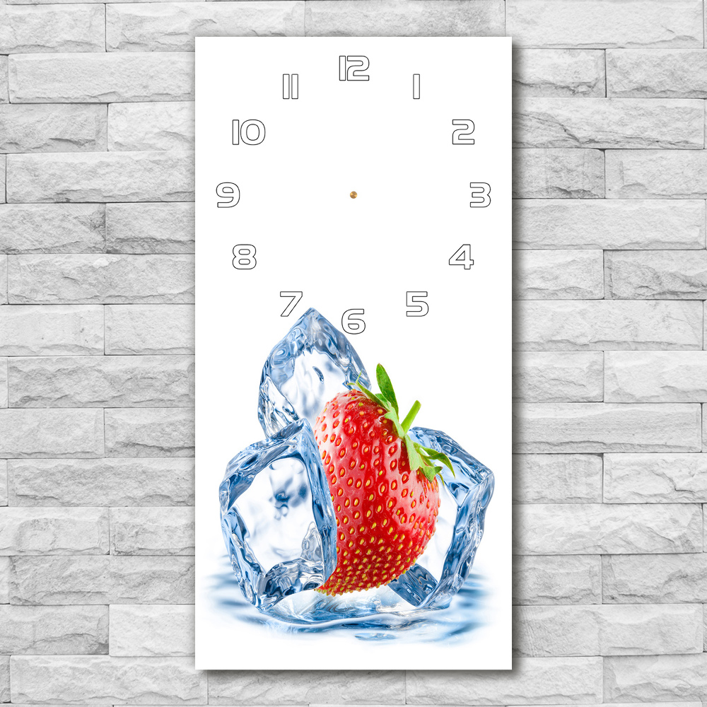 Horloge verticale en verre Fraise et glace