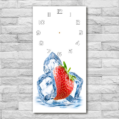 Horloge verticale en verre Fraise et glace