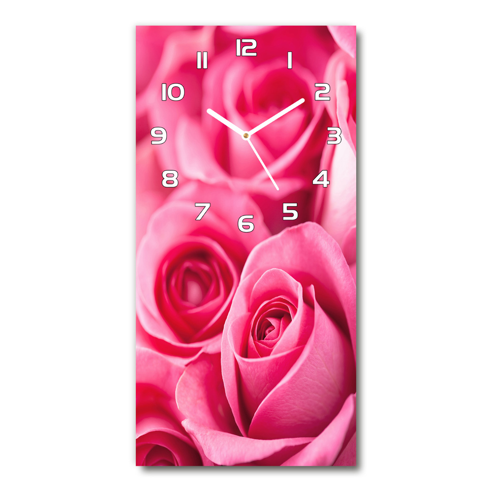 Horloge murale verticale Roses roses