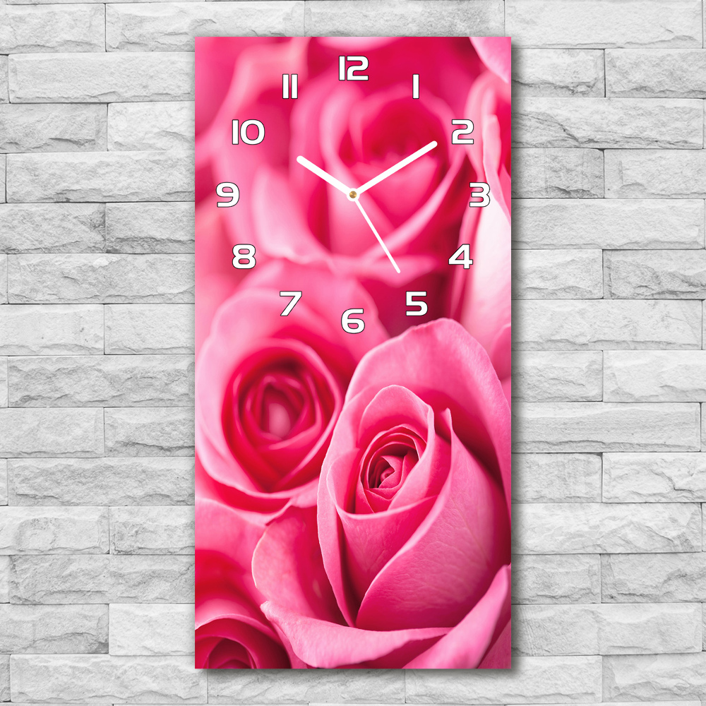 Horloge murale verticale Roses roses