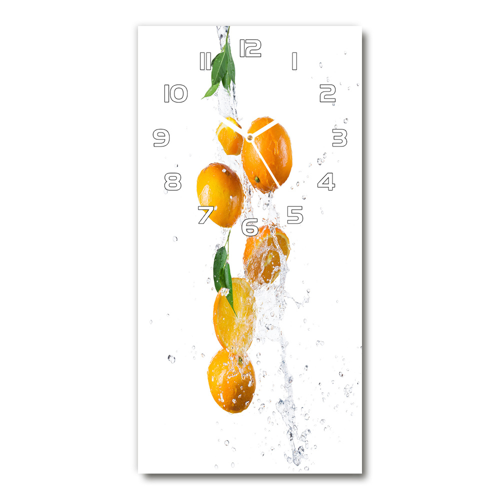 Horloge murale en verre rectangulaire Oranges