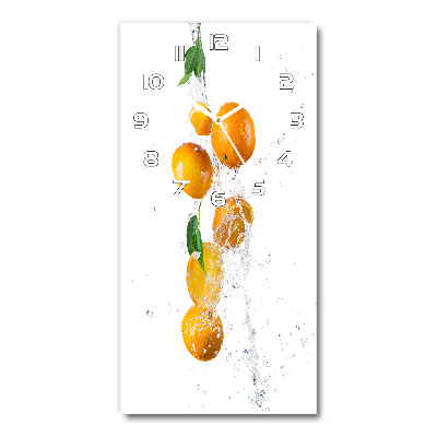 Horloge murale en verre rectangulaire Oranges