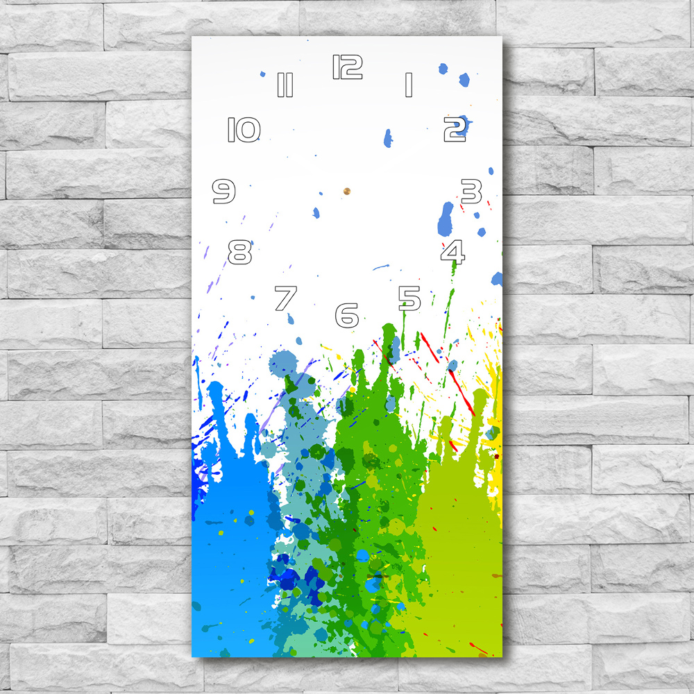 Horloge murale en verre rectangulaire Arc-en-ciel abstrait