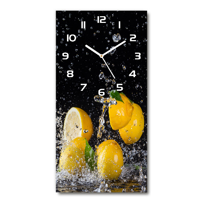 Horloge murale en verre rectangulaire Citron