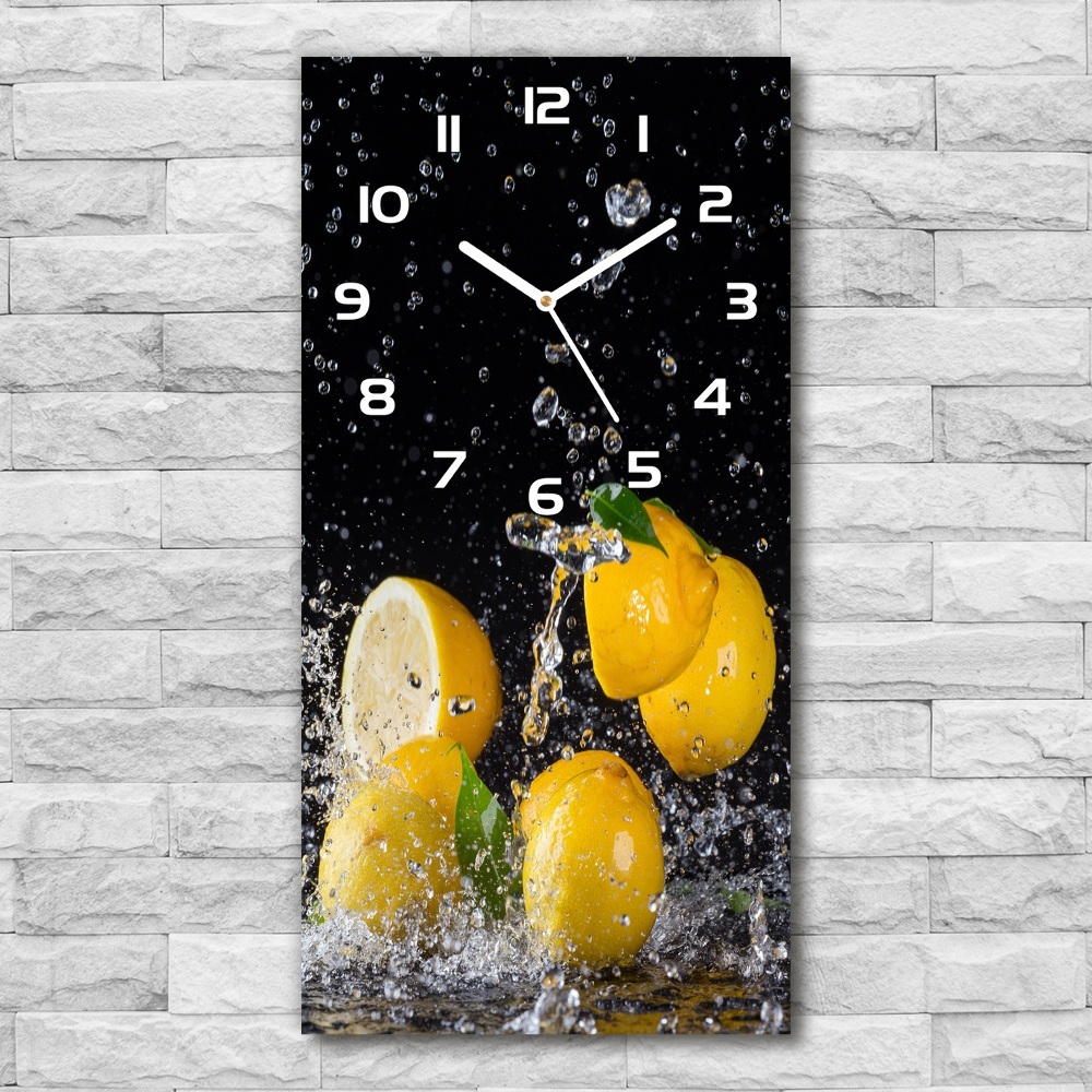 Horloge murale en verre rectangulaire Citron