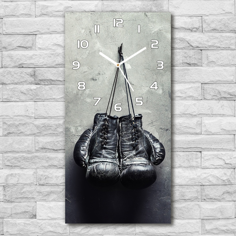 Horloge verticale en verre Gants de boxe