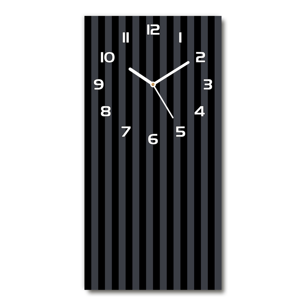 Horloge murale en verre rectangulaire Rayures noires et grises