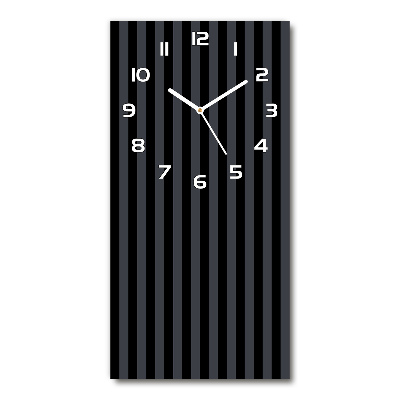 Horloge murale en verre rectangulaire Rayures noires et grises