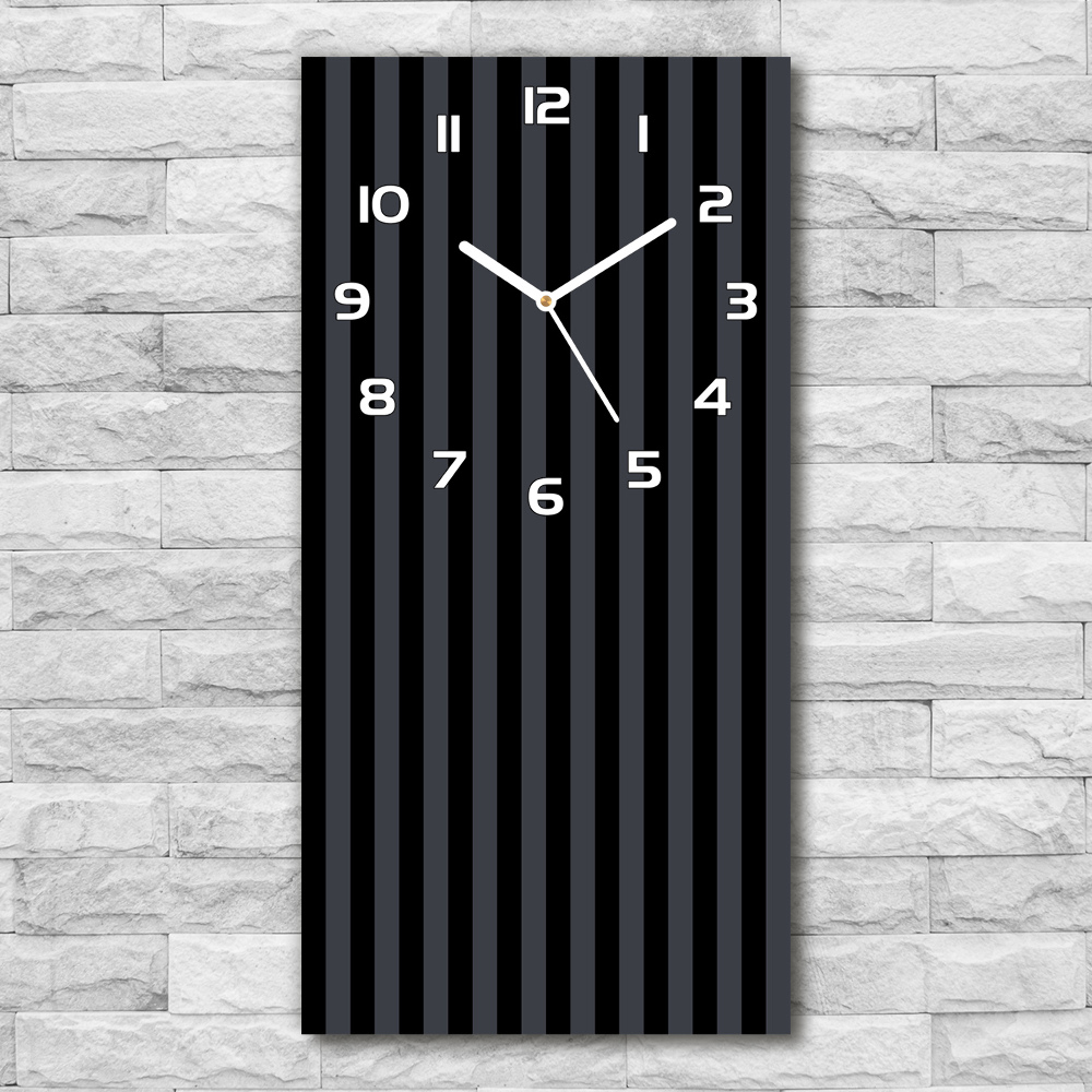 Horloge murale en verre rectangulaire Rayures noires et grises