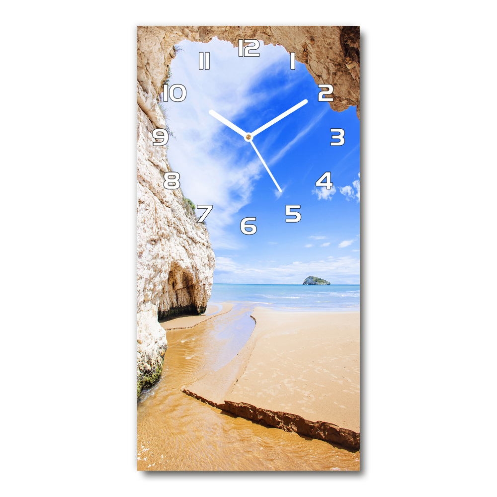 Horloge rectangulaire verticale Grotte en bord de mer