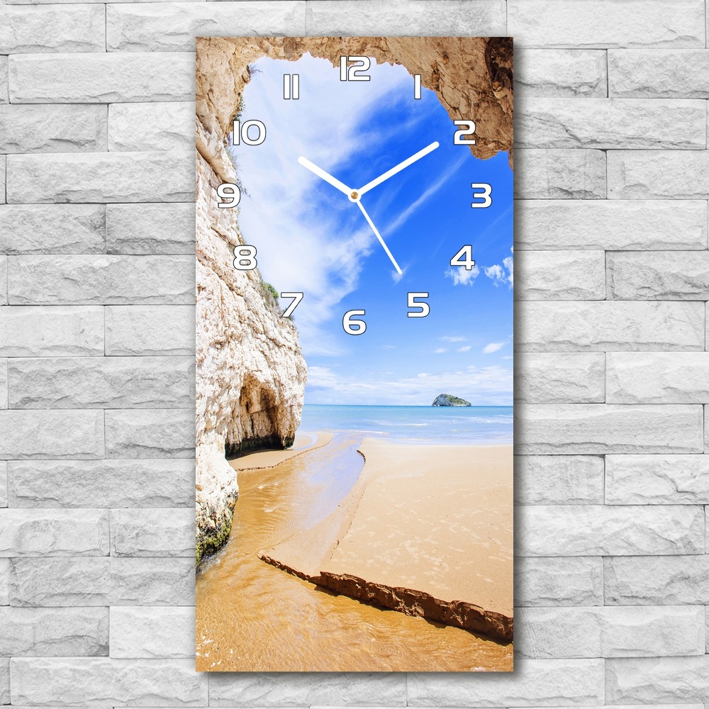 Horloge rectangulaire verticale Grotte en bord de mer