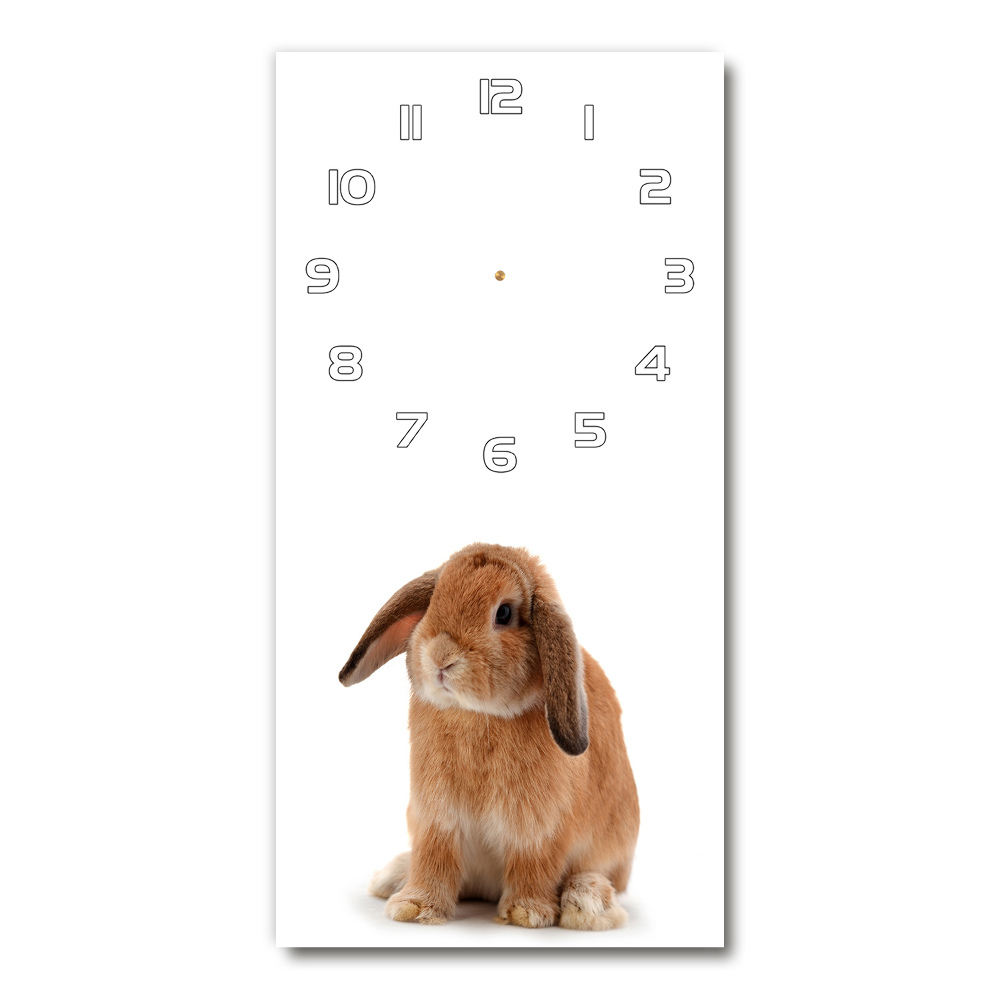 Horloge verticale en verre Lapin