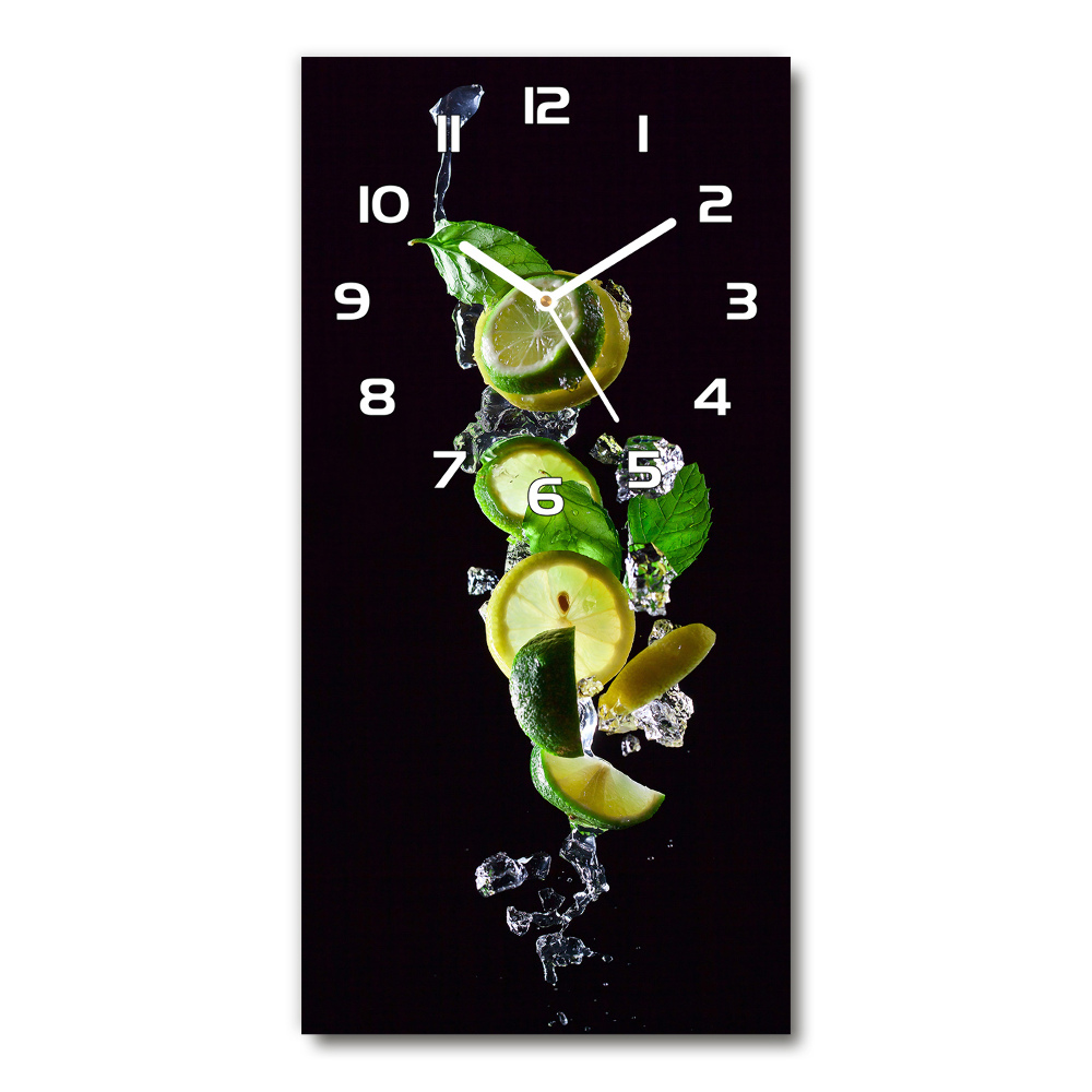 Horloge rectangulaire verticale Citron vert et citron