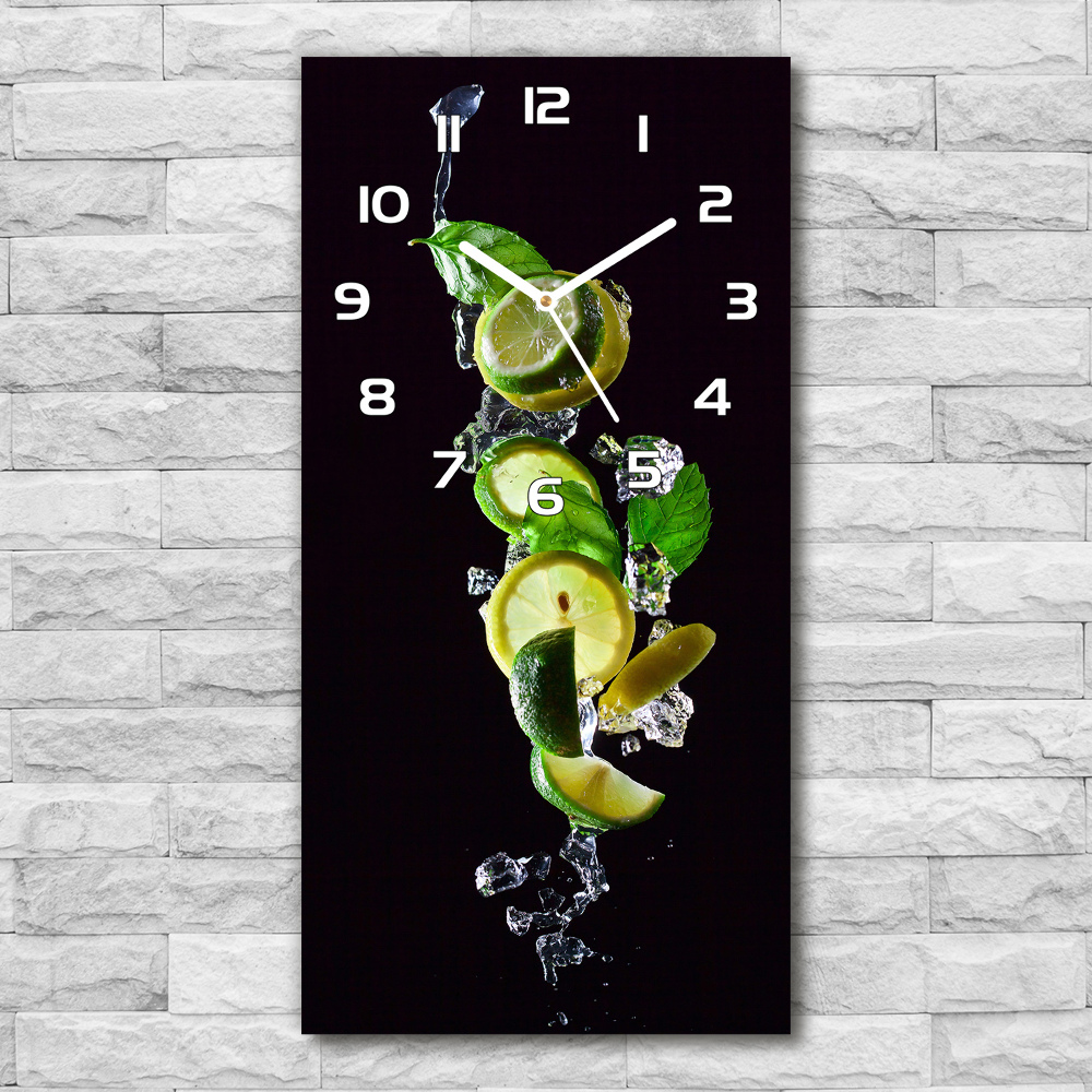 Horloge rectangulaire verticale Citron vert et citron