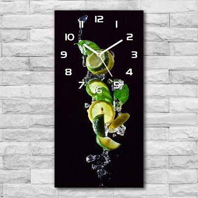 Horloge rectangulaire verticale Citron vert et citron