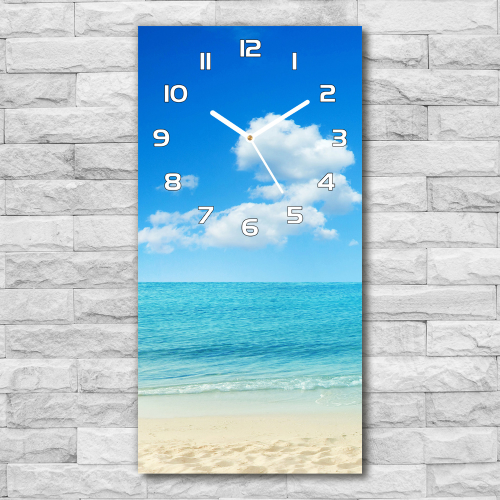 Horloge rectangulaire verticale Plage exotique