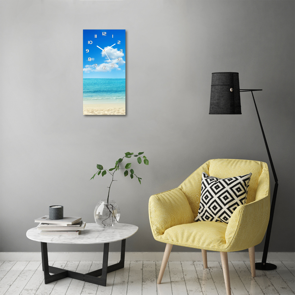 Horloge rectangulaire verticale Plage exotique