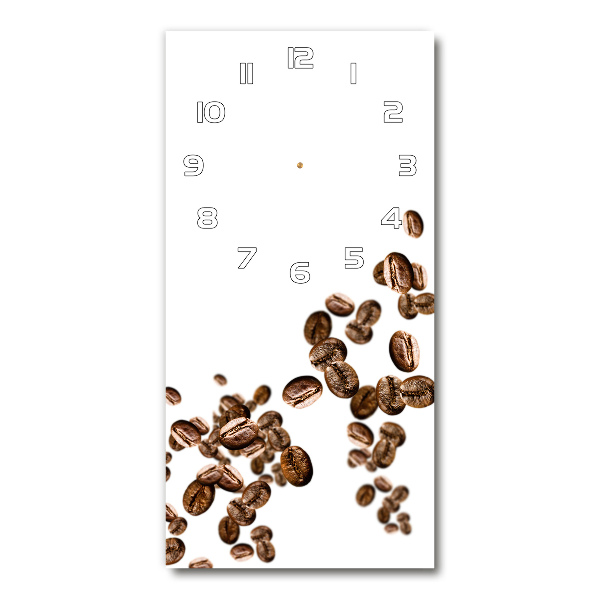 Horloge rectangulaire verticale Grains de café caféine