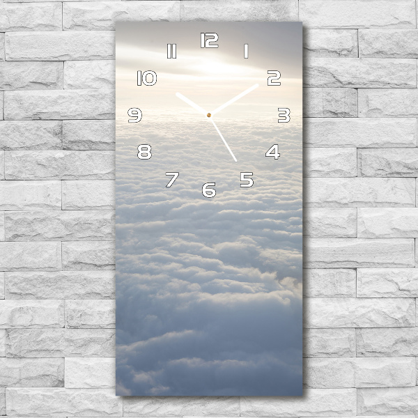 Horloge verticale en verre Vol au-dessus des nuages soleil
