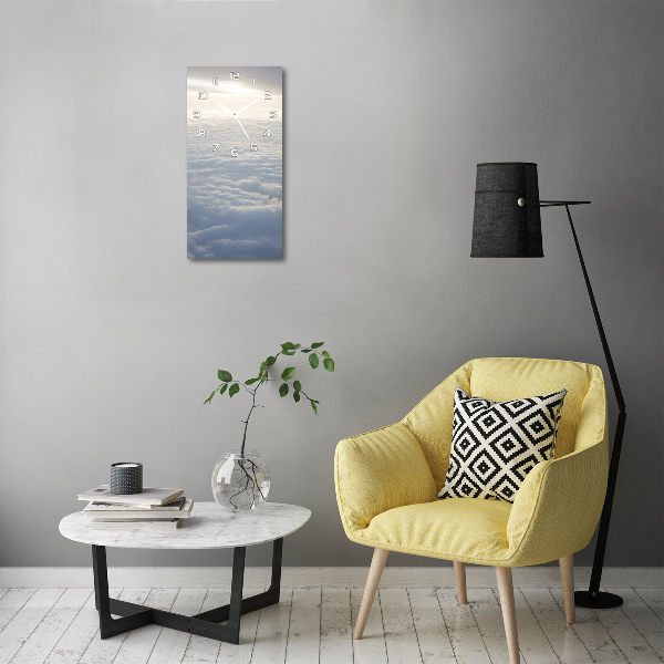 Horloge verticale en verre Vol au-dessus des nuages soleil