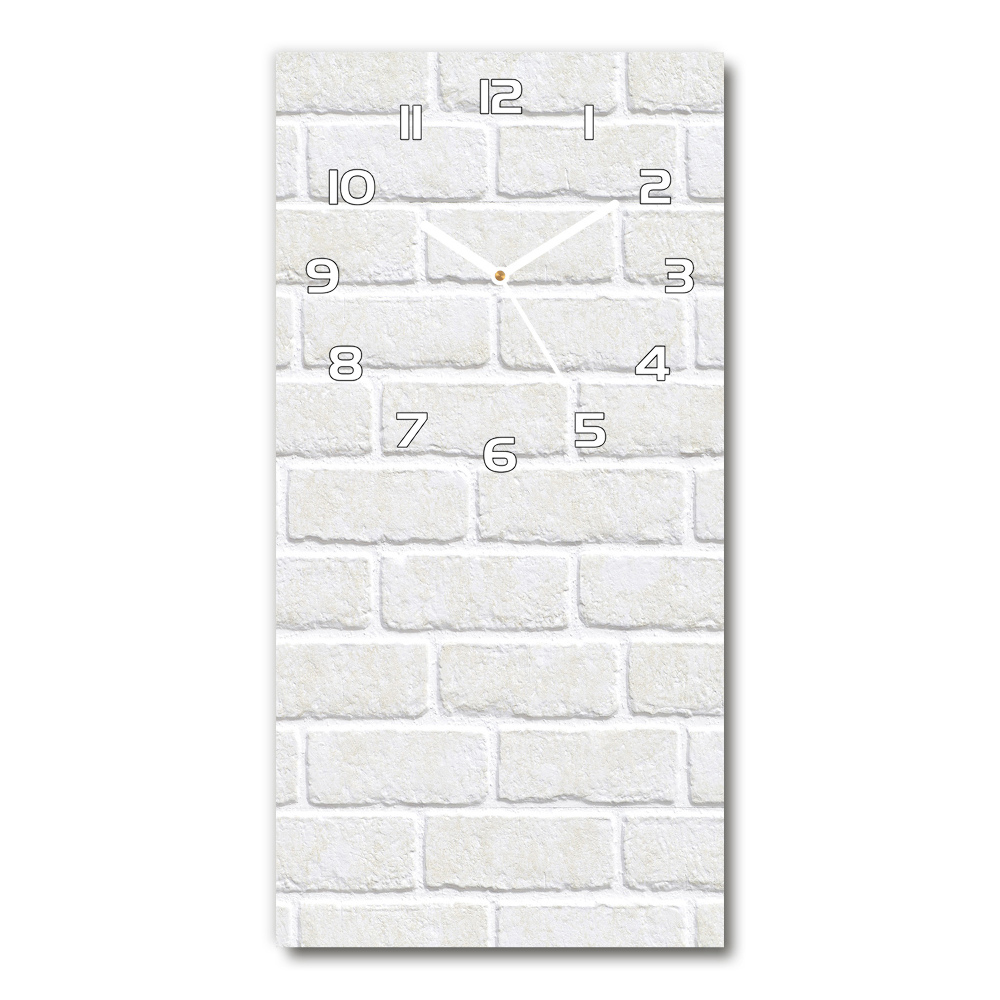 Horloge rectangulaire verticale Mur de briques blanches