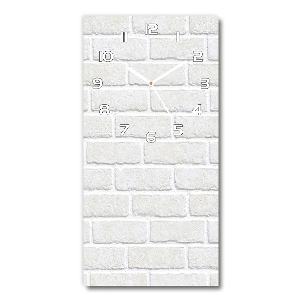 Horloge rectangulaire verticale Mur de briques blanches