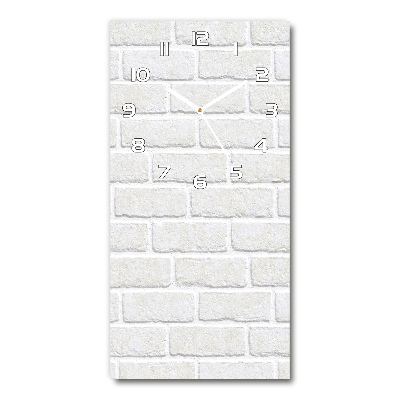 Horloge rectangulaire verticale Mur de briques blanches