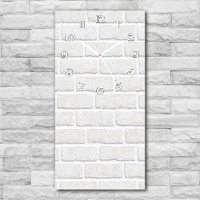 Horloge rectangulaire verticale Mur de briques blanches