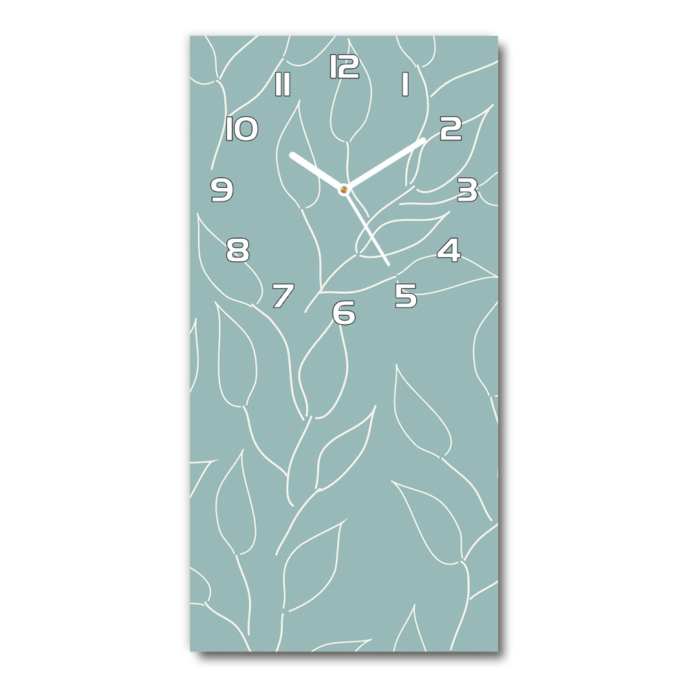 Horloge murale en verre rectangulaire Feuilles