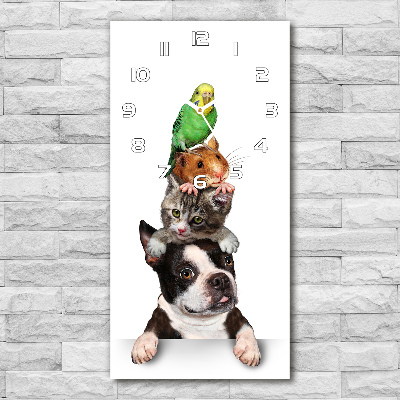 Horloge rectangulaire verticale Animaux de compagnie