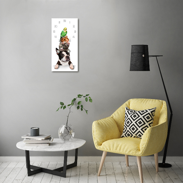 Horloge rectangulaire verticale Animaux de compagnie
