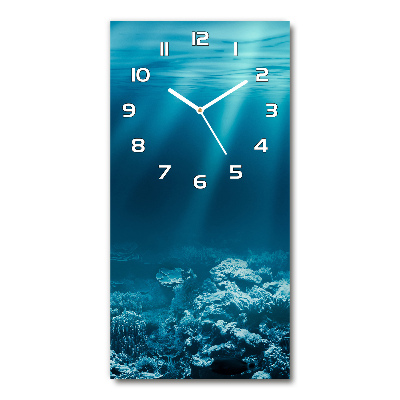 Horloge verticale en verre Monde sous-marin